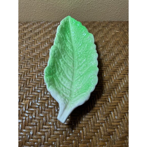 Majolica Leaf-Shaped Dish By Royal Winton - Picture 2 of 6